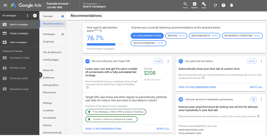 Google Providing Recommendations To Improve PPC Campaign Performance